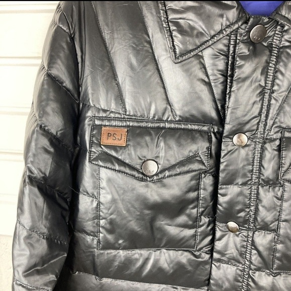 VTG PAUL SMITH JEANS Men’s METALLIC Black down PUFFER jacket Men’s Size S - Picture 2 of 12